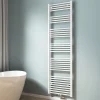 EMKE Sèche-serviette eau chaude, Radiateur sèche-serviettes raccordement central Blanc 180x50cm 739Watts