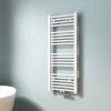 EMKE Sèche-serviette eau chaude, Radiateur sèche-serviettes raccordement central Blanc 100x40cm 356Watts