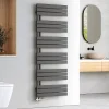 EMKE Sèche-serviettes à Eau Chaude Panneau Plat, Sèche-serviettes connexion latérale pour, Anthracite 1599x600mm 1005Watts
