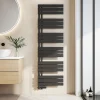 EMKE Sèche-Serviettes à Eau Chaude pour Salle de Bain, Radiateur Plat Noir 1599x500mm 794W, Montage Latéral