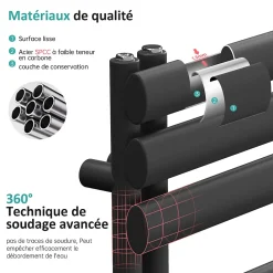 EMKE Sèche-Serviettes à Eau Chaude pour Salle de Bain, Radiateur Anthracite 174x60cm 823W