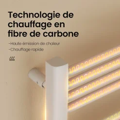 EMKE Sèche-Serviettes Électrique 1200 x 540 mm,Porte-serviettes de salle de bain avec interrupteur tactile et minuterie,Blanc,600W