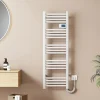 EMKE Sèche-Serviettes Électrique 1200 x 400 mm,Porte-serviettes de salle de bain avec interrupteur tactile et minuterie,Blanc,450W