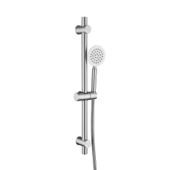 Ensemble barre de douche inox brossé - douchette 1 jet - flexible 150 cm - Barre 65 cm - Alois