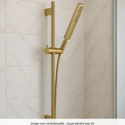 Ensemble barre de douche HANSGROHE Unica S Puro + Flexible + Pommeau de douche Pulsify E Bronze Brossé