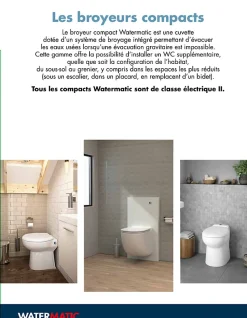 Ensemble bâti-support+habillage couleur chêne naturel +Sanibroyeur+cuvette+abattant WATERMATIC W40 Silence PMR norme handicapés