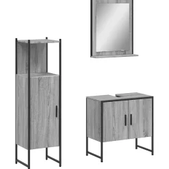 Ensemble d'armoires de salle de bain 3 pcs sonoma gris vidaXL