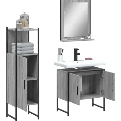 Ensemble d'armoires de salle de bain 3 pcs sonoma gris vidaXL