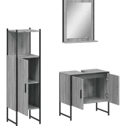 Ensemble d'armoires de salle de bain 3 pcs sonoma gris vidaXL