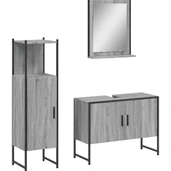 Ensemble d'armoires de salle de bain 3 pcs sonoma gris vidaXL
