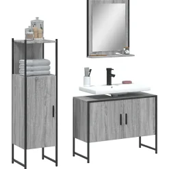 Ensemble d'armoires de salle de bain 3 pcs sonoma gris vidaXL