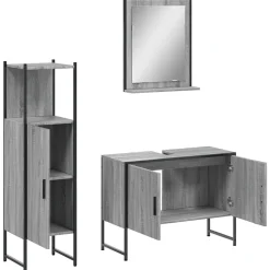 Ensemble d'armoires de salle de bain 3 pcs sonoma gris vidaXL