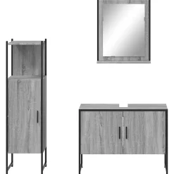 Ensemble d'armoires de salle de bain 3 pcs sonoma gris vidaXL