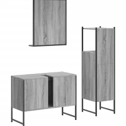 Ensemble d'armoires de salle de bain 3 pcs sonoma gris vidaXL