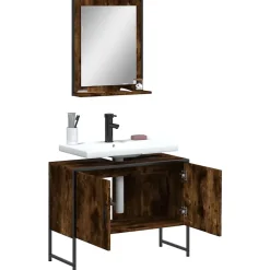 Ensemble d'armoires de salle de bain 2 pcs chêne fumé vidaXL