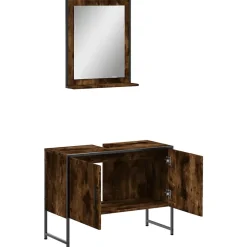 Ensemble d'armoires de salle de bain 2 pcs chêne fumé vidaXL