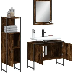 Ensemble d'armoires de salle de bain 3 pcs chêne fumé vidaXL