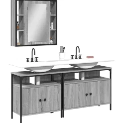 Ensemble d'armoires de salle de bain 3 pcs sonoma gris vidaXL