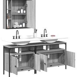Ensemble d'armoires de salle de bain 3 pcs sonoma gris vidaXL