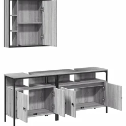 Ensemble d'armoires de salle de bain 3 pcs sonoma gris vidaXL