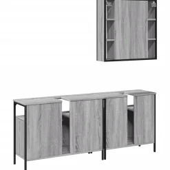 Ensemble d'armoires de salle de bain 3 pcs sonoma gris vidaXL