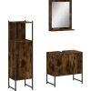 Ensemble d'armoires de salle de bain 3 pcs chêne fumé vidaXL