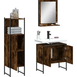 Ensemble d'armoires de salle de bain 3 pcs chêne fumé vidaXL