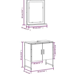 Ensemble d'armoires de salle de bain 2 pcs chêne fumé vidaXL