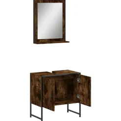 Ensemble d'armoires de salle de bain 2 pcs chêne fumé vidaXL