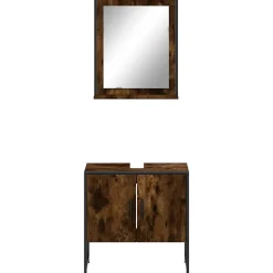 Ensemble d'armoires de salle de bain 2 pcs chêne fumé vidaXL