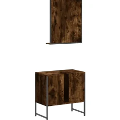 Ensemble d'armoires de salle de bain 2 pcs chêne fumé vidaXL
