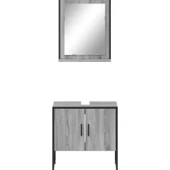 Ensemble d'armoires de salle de bain 2 pcs sonoma gris vidaXL