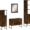Ensemble d'armoires de salle de bain 4 pcs chêne fumé vidaXL