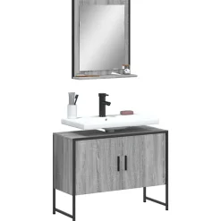 Ensemble d'armoires de salle de bain 2 pcs sonoma gris vidaXL