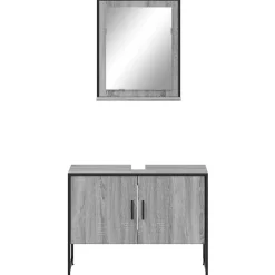 Ensemble d'armoires de salle de bain 2 pcs sonoma gris vidaXL