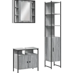 Ensemble d'armoires de salle de bain 3 pcs sonoma gris vidaXL