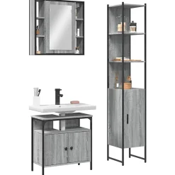 Ensemble d'armoires de salle de bain 3 pcs sonoma gris vidaXL