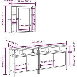 Ensemble d'armoires salle de bain 3 pcs noir bois d'ingénierie vidaXL