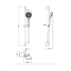 Ensemble de douche 3 jets VILLEROY ET BOCH Verve Showers Noir mat