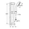 Ensemble de douche 3 jets TEMPESTA 100 avec barre 600 mm - GROHE - 27644001