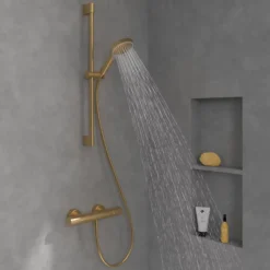 Ensemble de douche 3 jets VILLEROY ET BOCH Verve Showers Or brossé
