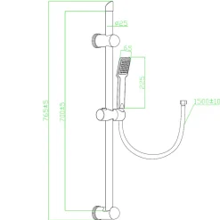 Ensemble de douche chromé 3 pièces Essebagno Quartos