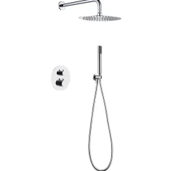 Ensemble de douche CURVED à encastrer - Thermostatique Chromé BrillantChroméNoir matCanon de fusilOr brosséOr rose brossé Ensembl