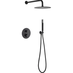 Ensemble de douche CURVED à encastrer - Thermostatique Chromé BrillantChroméNoir matCanon de fusilOr brosséOr rose brossé Ensembl
