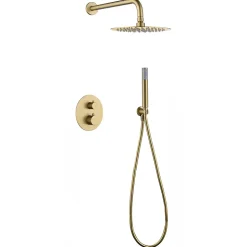 Ensemble de douche CURVED à encastrer - Thermostatique Chromé BrillantChroméNoir matCanon de fusilOr brosséOr rose brossé Ensembl