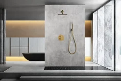 Ensemble de douche CURVED à encastrer - Thermostatique Or brosséChroméNoir matCanon de fusilOr brosséOr rose brossé Ensemble enca