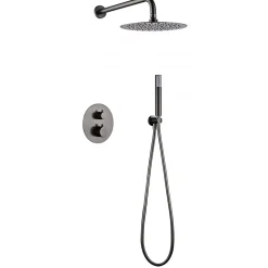 Ensemble de douche CURVED à encastrer - Thermostatique Or brosséChroméNoir matCanon de fusilOr brosséOr rose brossé Ensemble enca