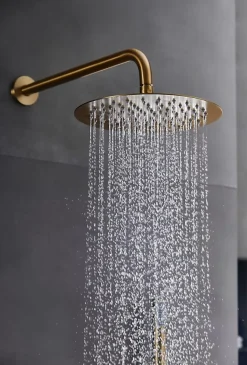 Ensemble de douche CURVED à encastrer - mitigeur monocommande Or brosséChroméNoir matCanon de fusilOr brosséOr rose brossé Ensemb