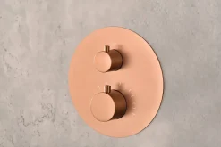 Ensemble de douche CURVED à encastrer - Thermostatique Or rose brosséChroméNoir matCanon de fusilOr brosséOr rose brossé Ensemble
