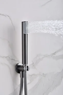 Ensemble de douche CURVED à encastrer - Thermostatique Canon de fusilChroméNoir matCanon de fusilOr brosséOr rose brossé Ensemble